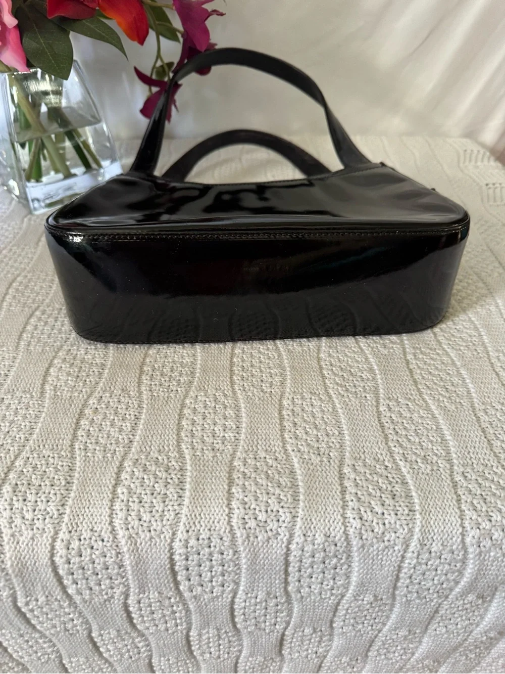 Bally vintage patent leather top handle small purse